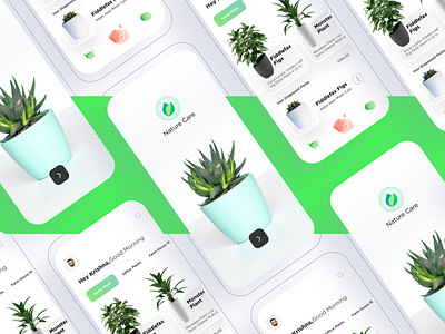 Plant care UI App design app design design figmadesign mockup plant pot trend trendy design uidesign uiux xd design
