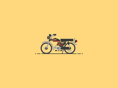 Karachi Rides: The Family Heirloom 1986 antique flat honda hondacd70 illustration karachi minimal motorbike motorbikes motorcycle motorcycle art pakistan pakistani culture vector