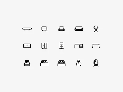 Furniture Icons icon icon design illustration ui vector