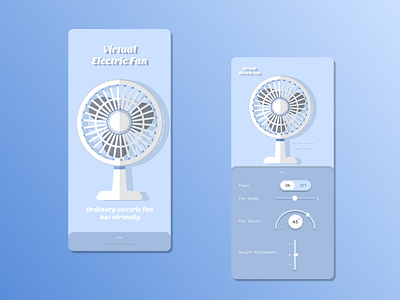 Virtual Electric Fan - Day 2 of #100daysdesignuiuxchallenge fan mobile app mobile design mobile ui ui uiux uxdesign