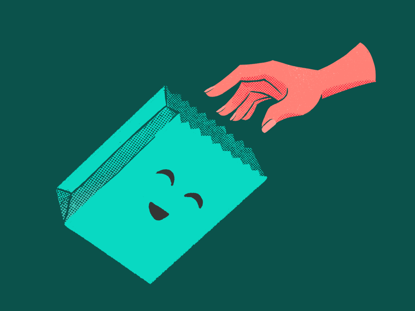 Grab Bag cute gif hand kawaii paper bag procreate