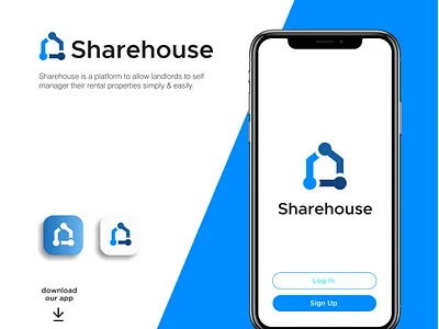 Sharehouse logo abstract brand branding branding design clean design flat house logo icon logo logodesign logos modern share simple vector