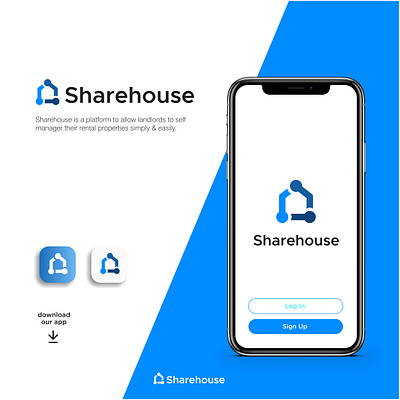 Sharehouse logo abstract brand branding branding design clean design flat house logo icon logo logodesign logos modern share simple vector