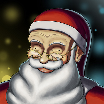 Santa Digital Painting digital drawn illustration