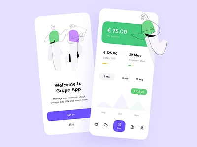 Broadband Telecom Mobile App app design flat identity illustration lineart minimal mobile telecom ui ux web