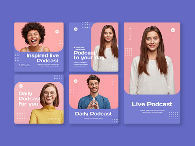 Podcast Instagram Kits Template app banner ads brand design branding header instagram instagram post marketing minimal podcast poster social media ui