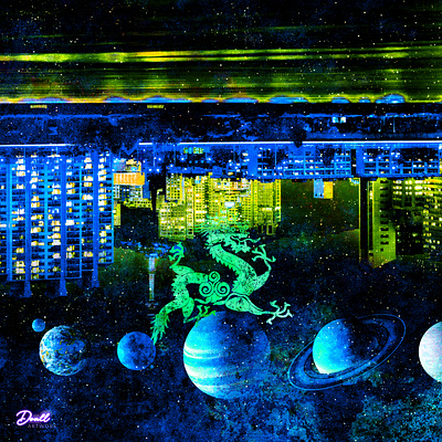 CYBERPUNK.ORIENTAL cyberpunk digitalart illustration korea lofi neon night oriental retro synthwave