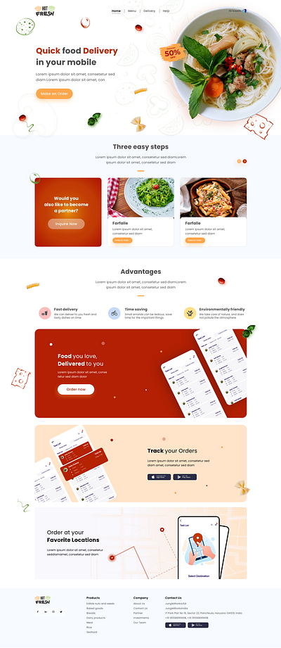 Food order webpage ui landing page ui landingpage ui ux