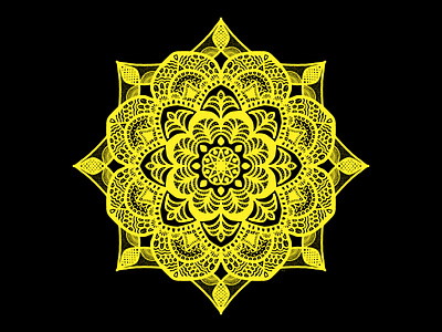 yellow and black mandala design digital art digitaldrawing doodle illustraion illustration illustration art mandala mandala design mandalaart