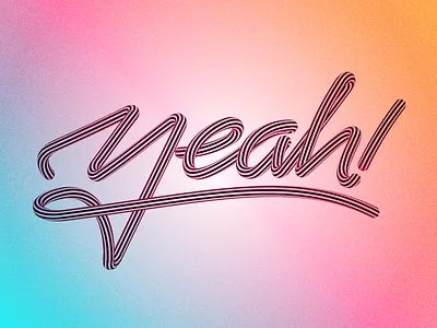 The Yeah series 1/5: OptArt Style. · Lettering design gradient gradients hand lettering lettering lines opart type typography
