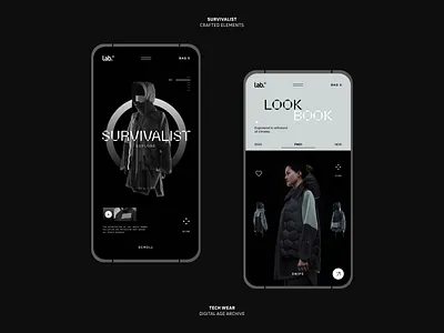 lab works™ - survivalist mobile app clean clean ui concept contemporary design designer freelance fresh graphic hypebeast lab minimalist mobile modern streetwear tech wear ui ui design user interface