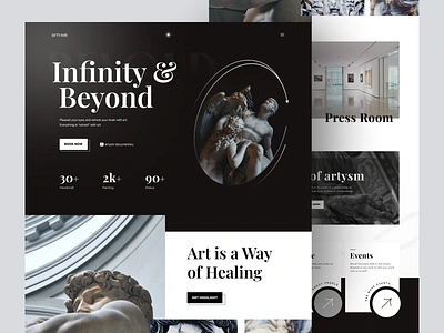 artysm • Art Museum Website aesthetic art booking branding clean company profile design gallery landing page landing page design minimal museum museum booking ui ux web design