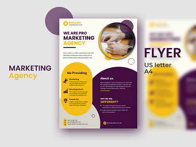 Marketing Agency Flyer branding businessflyer clean ui corporate business flyer design digital flyer flyer template graphicdesign logo realestate