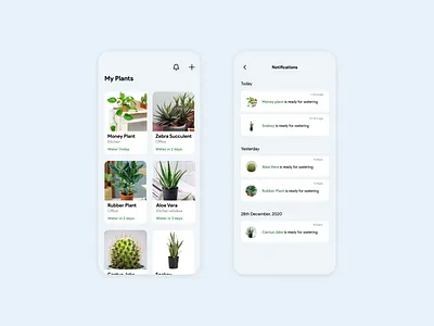 Plant watering app concept app design flat iudesign minimal ui