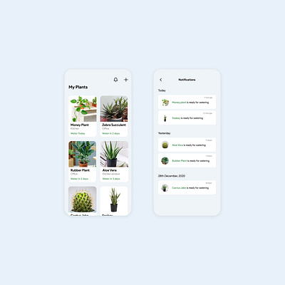 Plant watering app concept app design flat iudesign minimal ui