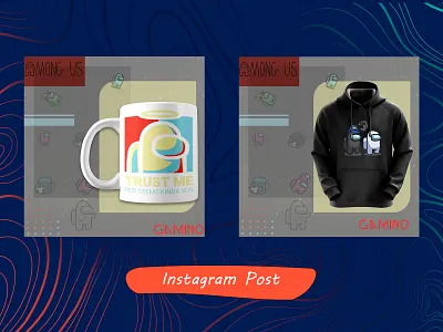 Istagram Post For Gamino design isntagram photoshop post poster psd طراحی گرافیک پست اینستاگرام