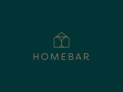 Homebar - Logo Design bar barware brand identity brandmark cocktail combination furnishing geometric glass home logo design logomark mocktail modern monoline outline simple symbol visual branding