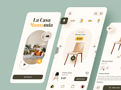 La Casa - App Concept app branding business company concept design ecommerce furniture home icon interior layout light marketplace minimalist shop simple ui ux vintage