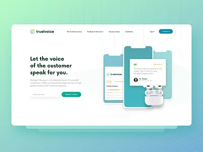 Trustvoice figma gradients homepage marketing patterns platform rate rating review site reviews social proof ui ux web design