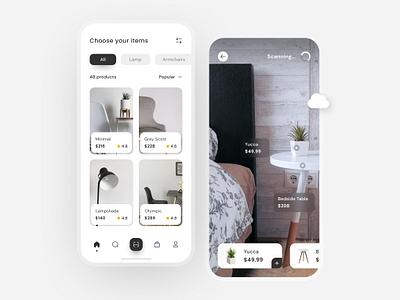 AR Furniture Apps ar app dailyui design app designer furniture furniture app inspiration minimal mobile app mobile app design mobile ui trends ui ui ux ui design ui trend ux ux design