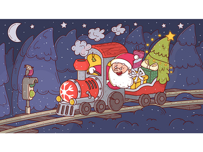 Santa's post delivery christmas christmas tree delivery development happy holidays happy new year holiday holidays new year post postcard railway santa trains