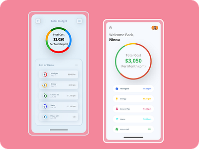 Budget Calculation App banners budget app calculate mobile app mobile app design mobile ui redesign uidesign uiux