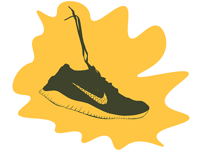 Nike shoe Illustration branding design flat illustartion illustration logo typography ui vector