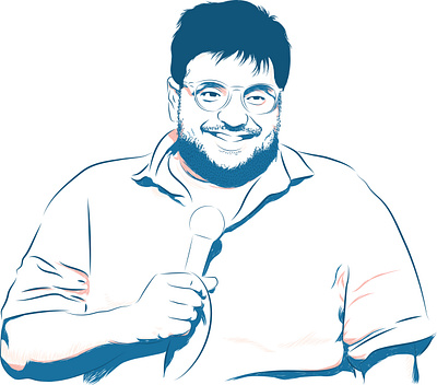 Sundeep Sharma business illustration comedian design digital art digital illustration graphic design illustration minimalist pen and ink portrait sketch stand up comedy sundeep sharma