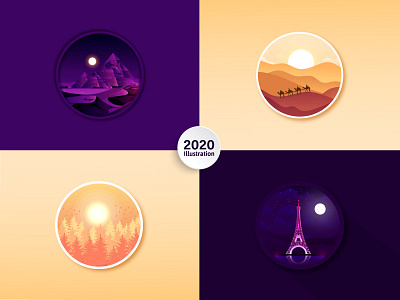 2020 last Shot illustration 2020 design 2020 illustration desert illustration eiffeltower forest gradient graphic design illustration illustration art illustrations landscaping lanscape moonlight moonlight desert vector