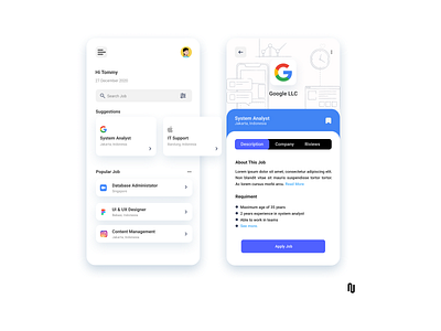 Job Finder App UI app design figmadesign illustration job mobile app ui vector