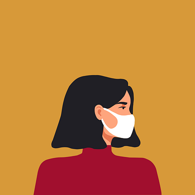 Girl with a mask | Web Illustration 2021 adobexd design digital illustration digitalart drawing girl illustration illustraion illustration art instagram post vector vibrant web