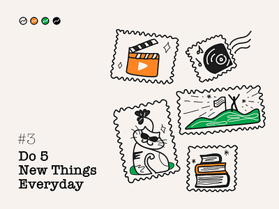 #3 - Do 5 New Things A Day affinity designer illustration line lineart meditation ngnvuan transforming art vector vietnam visual design yoga