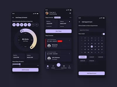 Sleep Disorder App UI Design app design app ui appdesign design figma graphic design mentalhealth minimaldesign modernui relaxation selfcare sleepapp sleeptracker ui ui ux uiux userexperience wellnessapp