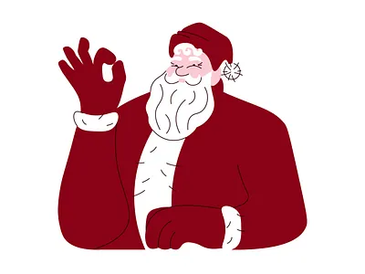 Santa Claus characters christmas face greeting illustration new year santa claus vector xmas