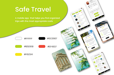 Safe travel app agency green intuitive mobile mobile app tablette travel travelling tropical ui ui design ui ux uxdesign