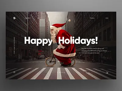 Happy Holidays concept happy new year hero image homepage landing merry christmas santa santa claus ui uiux website design