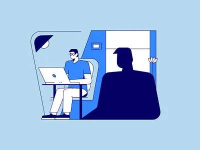 Data stealing abstract character cyber data illustration internet man modern security stalking thief