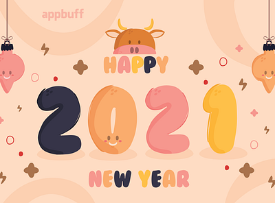 Happy New Year 2021 2021 app app design ecommerce flutter hand drawn happy happy new year illustration logo mobile app design trend ui ux