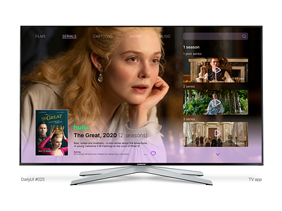 DailyUI 025 TV app daily 100 challenge dailyui dailyuichallenge tv app ui ux