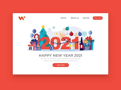 Happy New Year Websitetal illustration ui ux web design website