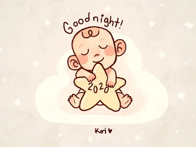Bye bye 2020 2020 baby cute art illustration soft