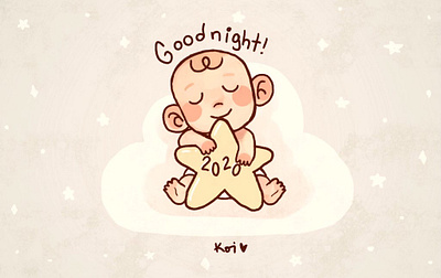 Bye bye 2020 2020 baby cute art illustration soft