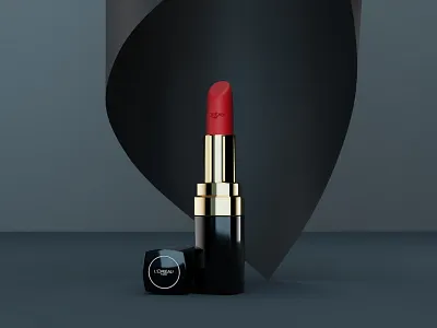 L'Oreal Paris Lipstick 2021 animation branding cosmetic design flat industrialdesign lipstick minimal mockup photorealism photorealistic product animation product design product visualization trending