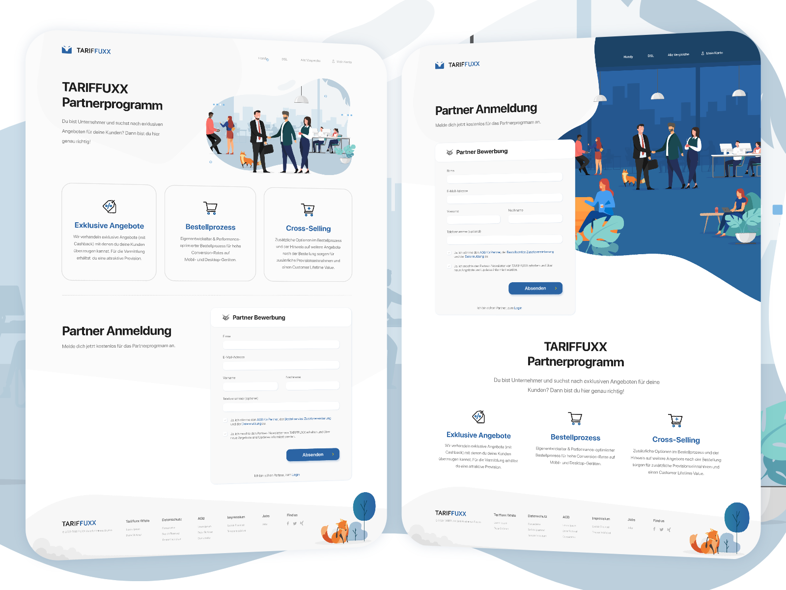 Example of Tariffuxx - B2B Signup Comparison