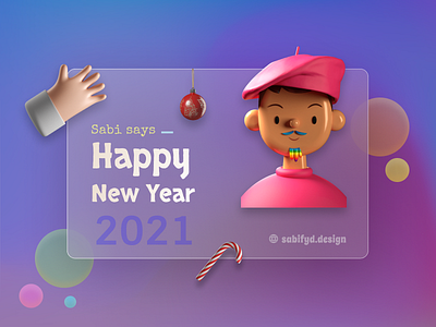 Glassmorphism new year card 3d 3d cartoon apple branding clay clay cartoon design glassmorphism illustration mobile toy toy face ui ui design ui trend ui trends uiux ux