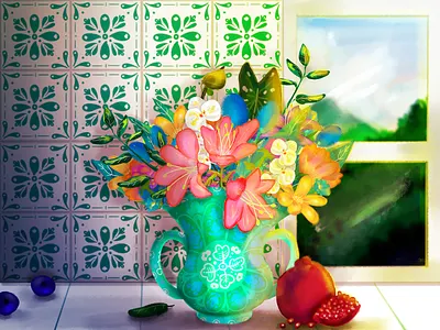 Still Life art design flowers illustration