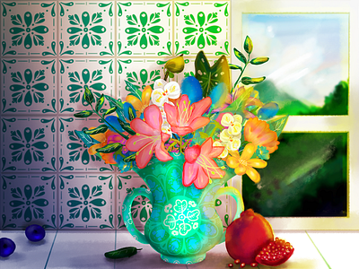 Still Life art design flowers illustration