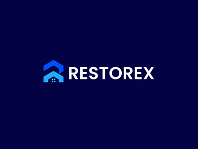 RESTOREX - Letter R Real Estate Logo - Unused a b c d e f g h i j k l m n branding construction logo icon letter mark letter r logo logo design logo designer logo icon modern minimal flat o p q r s t u v w x y z property logo real estate logo vector