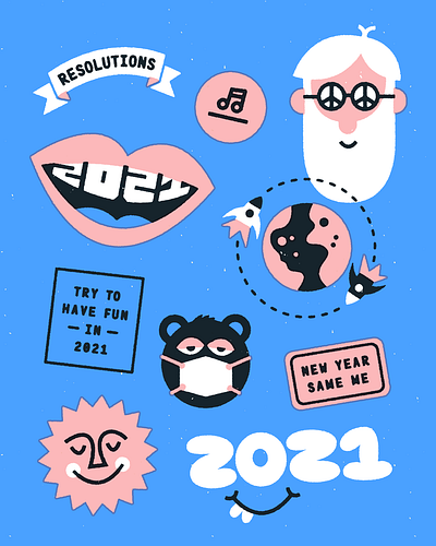 2020 🚀2021 2020 2021 art illustration lettering newyear stuff texture vector