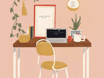 Dream desk artwork editorial illustration illustration illustrator isolation workspace